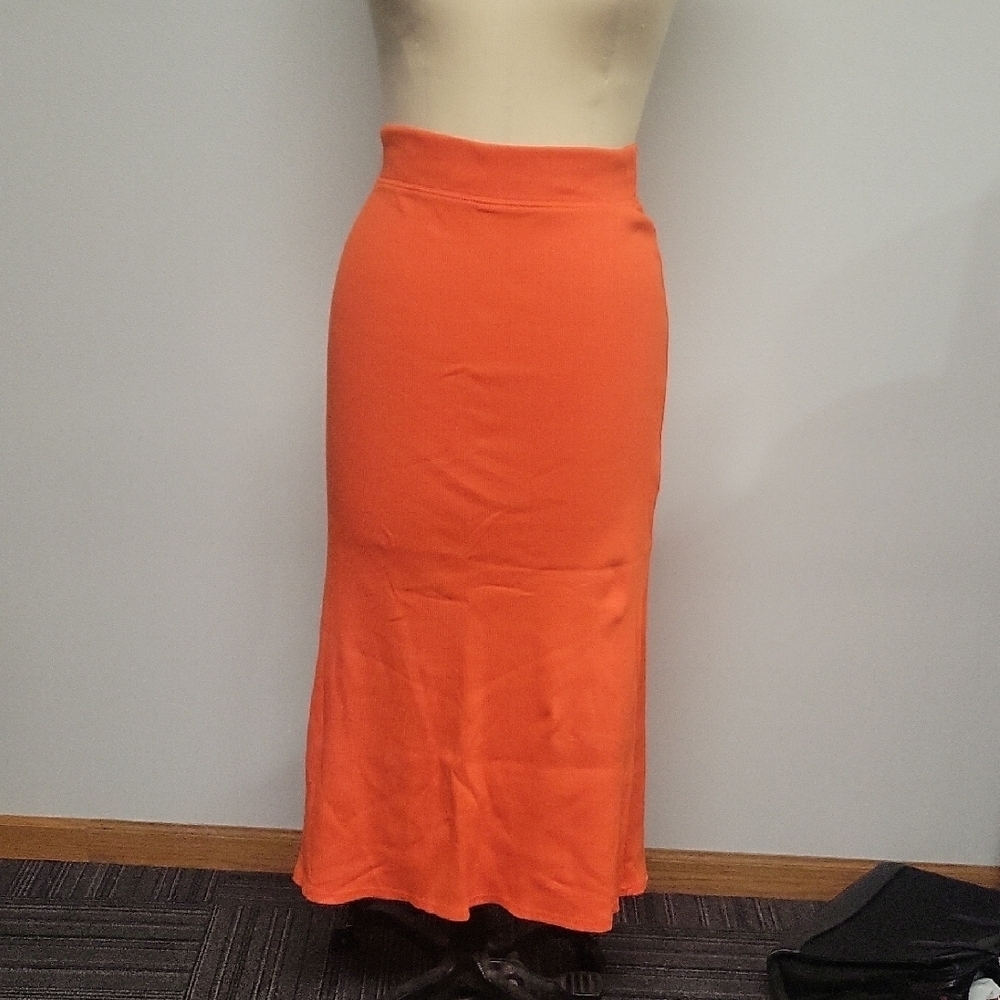 FP Beach, Orange Knit Skirt, Size SP